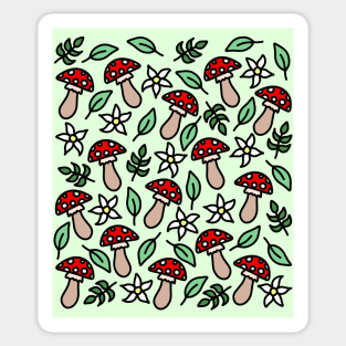 Cute Whimsical Mushroom Fairy Garden Doodles, made by EndlessEmporium Sticker